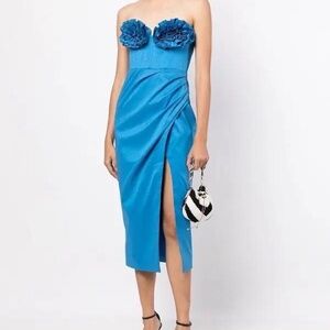 Rachel Gilbert Romy Dress Size 10 Blue Cocktail Dress